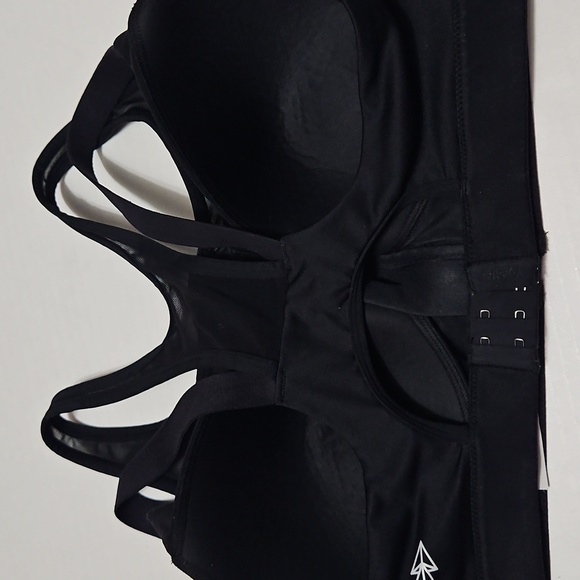 Black Yvette Women's Sports Support Bra Front Closure Size L - Picture 4 of 8